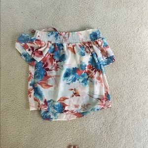 Lilly White Off shoulder shirt w/ Tank top straps